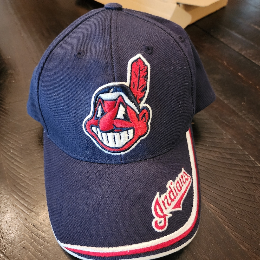 NWT Cleveland Indians Chief Wahoo Velcro Adjustable Hat